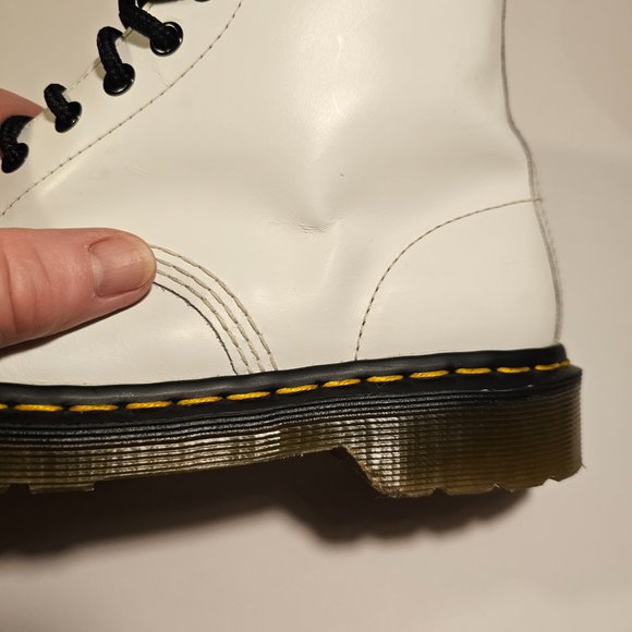 Dr Martin White 1460 SMOOTH LEATHER LACE UP BOOTS - Picture 11 of 15